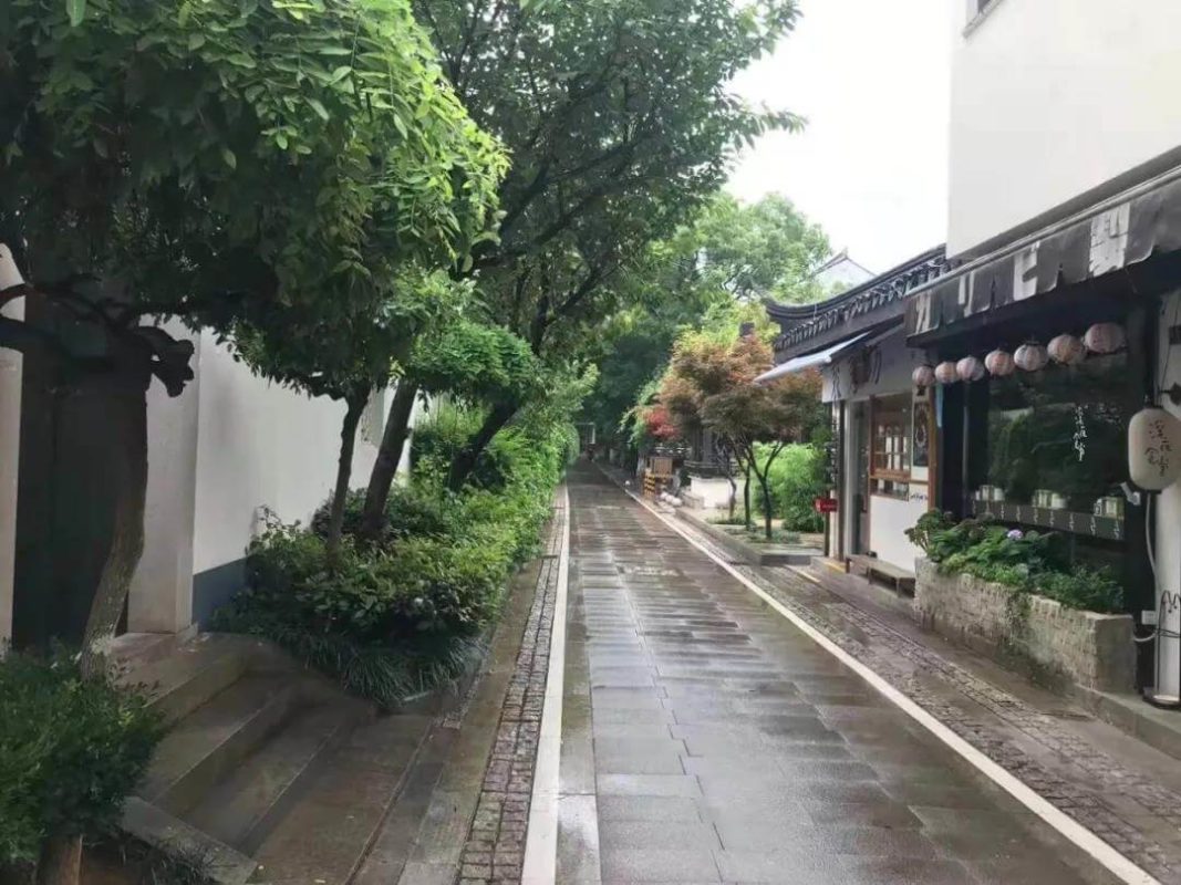 an alley along the river in Suzhou city